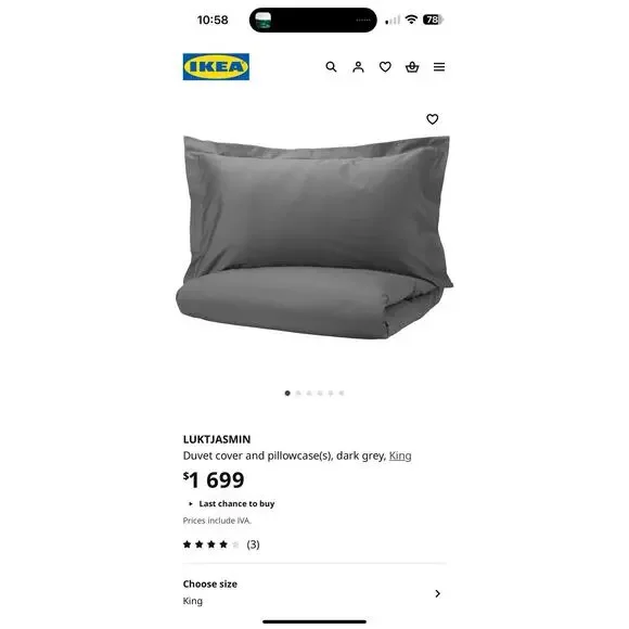 Ikea LUKTJASMIN King Duvet cover and pillow Shams Teal $ 1,600 New - EUC steal - Picture 3 of 10